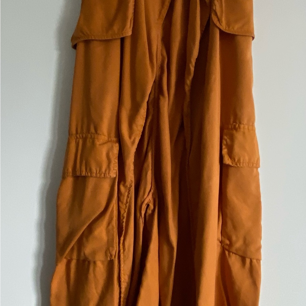 Zara Orange Drape Coat, XS
